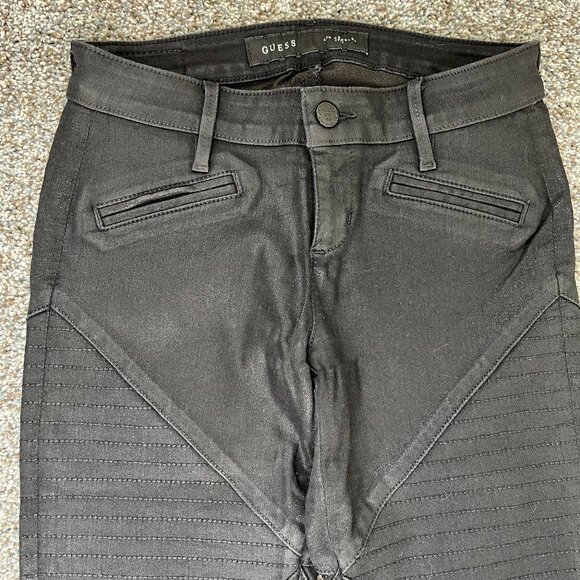 JUST IN: Guess women's jeans, Black, Size 25, Unique stretch, angle design - Picture 3 of 14